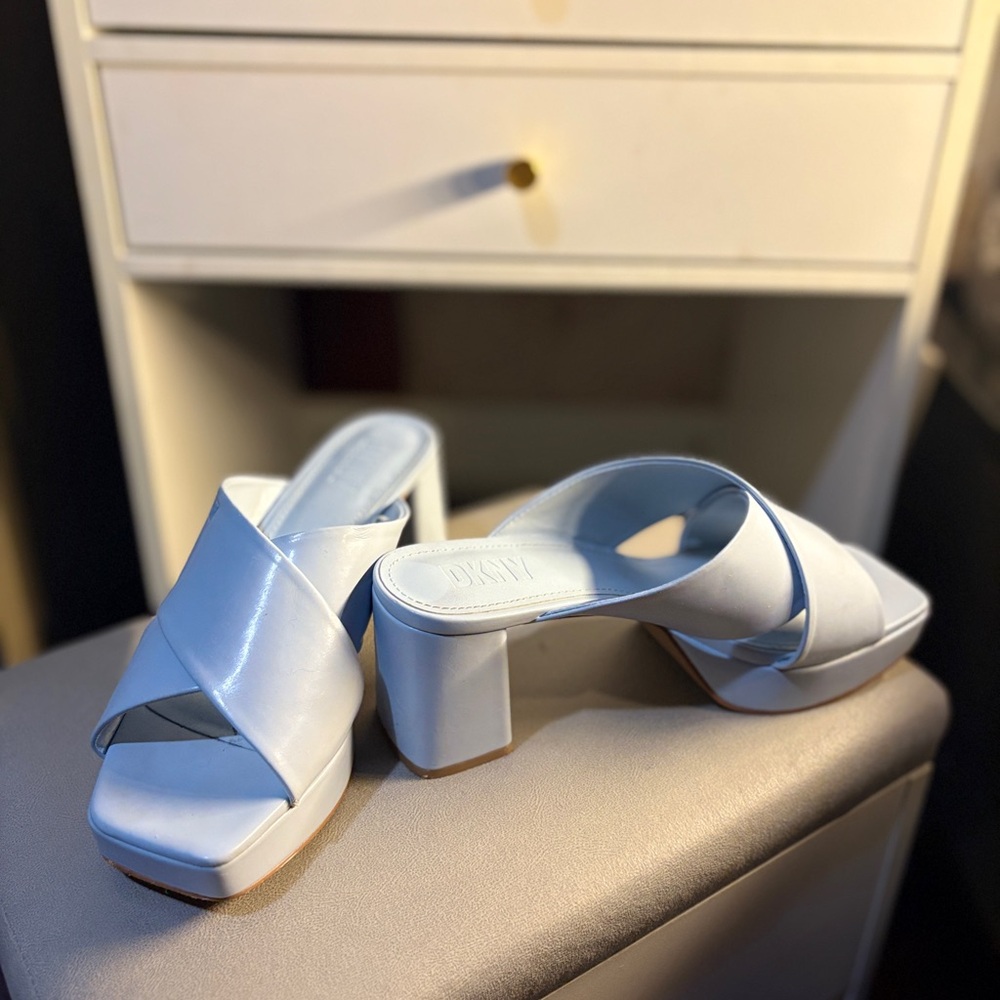 Dkny Blue Block Heel Heels